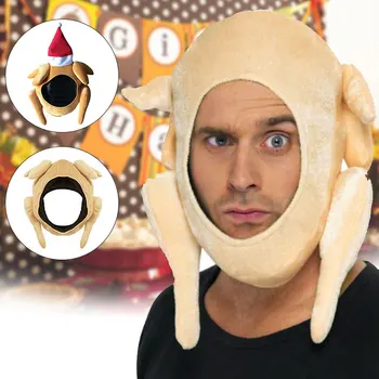 

Roasted Turkey Hats Plush Thanksgiving Turkey Hat for Halloween Thanksgiving Costume Decorations Party Christmas QJS Sho