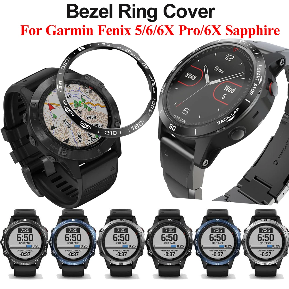 Per Garmin Fenix5 5Plus 6 6X Pro Sapphire Smart Watch Ring Bezel Styling Frame Case Cover Protector Ring Protezione Antigraffio