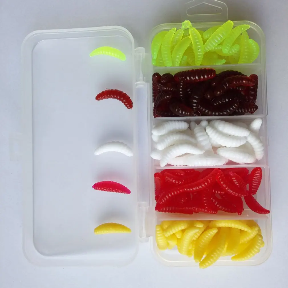 150 шт./компл. 2 см приманки Maggot Grub искусственные мягкие запах червей рыболовные на