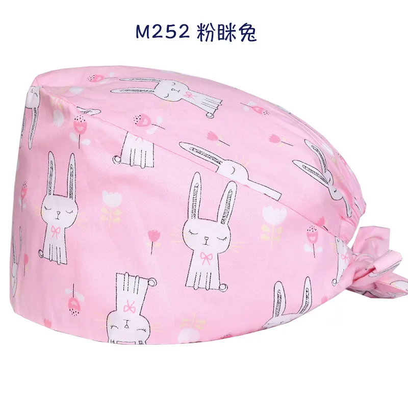 Surgical Cap Chef Cooking Work Caps Tieback with Elastic Cotton for Women and Men SPA Working Hat Hospital Doctor Caps - Цвет: Scrub Cap 10