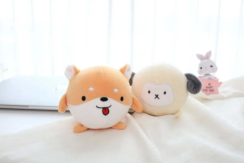 Круглый Мультфильм Животных Мяч Декомпрессии kawaii Кролик Шиба ину плюшевые куклы Рождество Творческий забавный подарок, чтобы отправить мальчиков и девочек