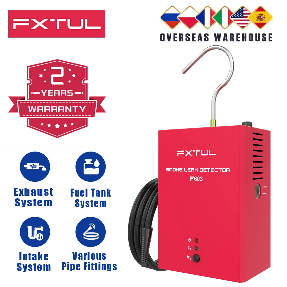 FXTUL F603 Дымогенератор для автомобилей Детектор утечки дыма Анализатор утечек