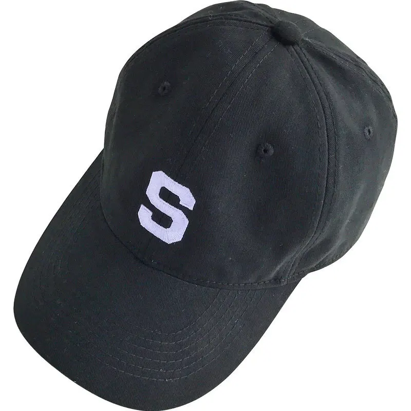 Summer Korean Version S Embroidered Soft Top Baseball Hat Women Vintage Casual Couple Duck Tongue Hat Curved Eaves Adjustable