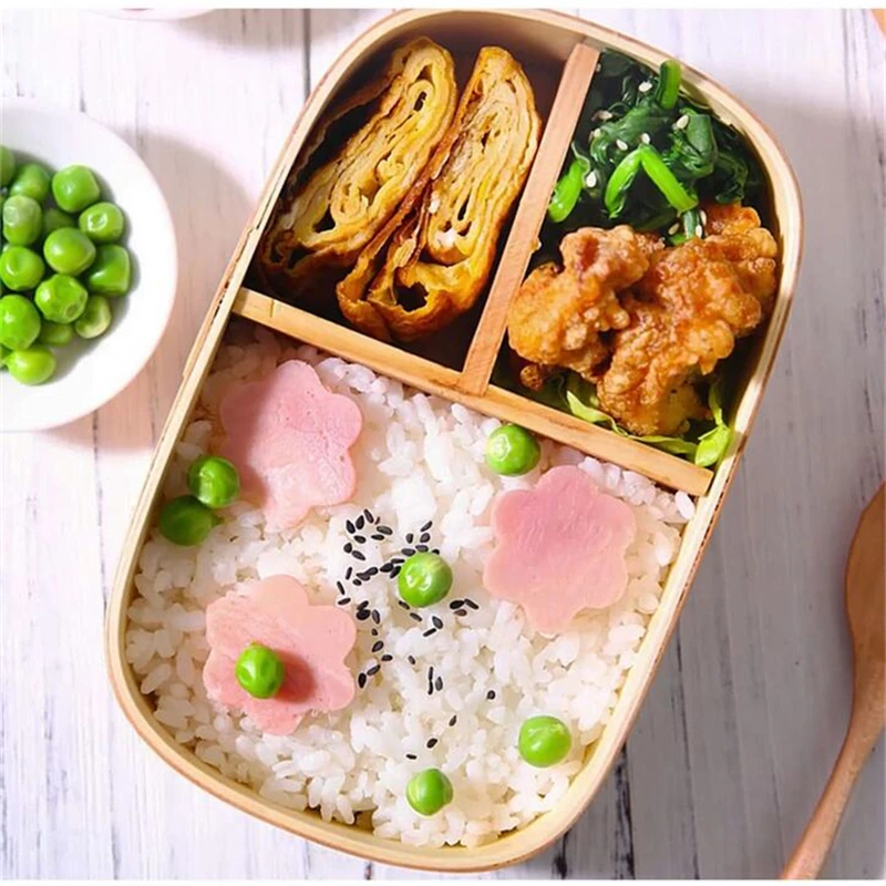Японский стиль Bento коробки 3 сетки деревянная коробочка для обедов Портативный