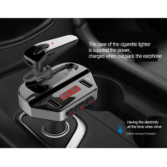 Bluetooth fm-передатчик наушники автомобильный комплект автомобильный аудио mp3-плеер с двойным USB зарядным устройством VH99