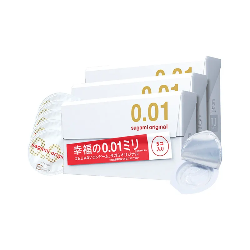 Jappanse Sagami ORIGINAL 0.01 3PACK Super Slim Ultra Thin Lke Not Wearing Condom Men Wome Sex NO LATEX Polyurethan Happiness 001 | Красота и