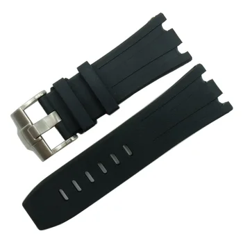 

28mm Black Waterproof nature Rubber silicone Watchband Men Sport Watch Strap Band for AP Watch for Audemars DIY replace