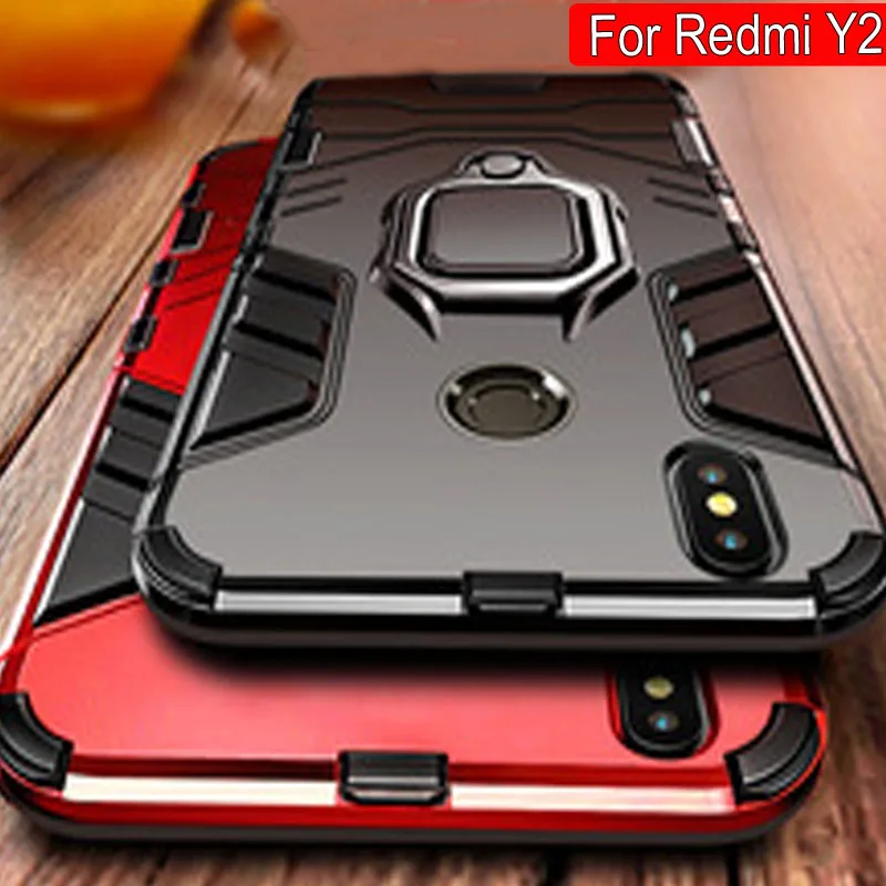 Magnet Metal Ring Case For Xiaomi Redmi Y2 Magnetic Shockproof Soft Phone Cases Y 2 Shell Back cover RedmiY2 | Мобильные телефоны и