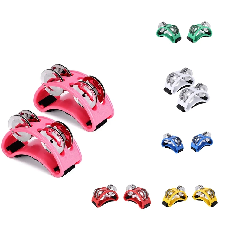 Dropship-2PCS ножной Тамбурин ударных музыкальных колокола с колокольчиками и