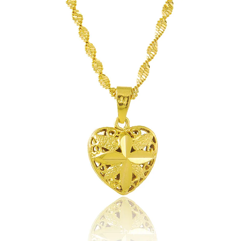 

24 K Gold Necklace Women's Gold Jewelry High Imitation Gold Necklace JP021 Long Does Not Fade Manufacturers Direct Wholesale