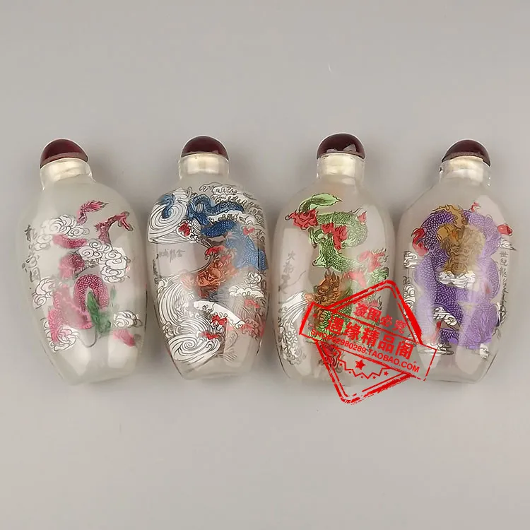 Oriental Dragon Snuff Bottle with Ancient Inner Painting