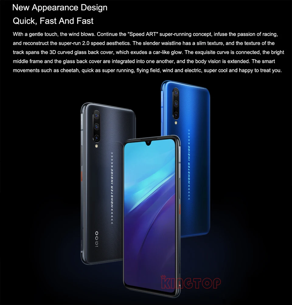 Мобильный телефон Vivo IQOO Pro 5G 4G 8/12G ram 128G rom Snapdragon 855 Plus 6,4" 48.0MP Camera44W супер Зарядка мобильных телефонов