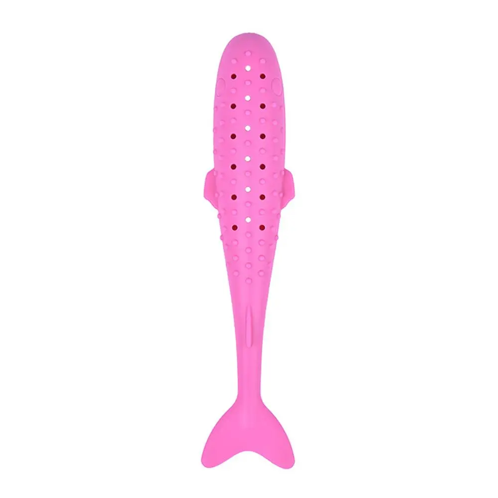 Pink Интерактивная рыбья Форма Зубная щетка Catnip моделирование силиконовые чистки зубов жевательные игрушечные домашние питомцы для котенка кошки - Цвет: Pink