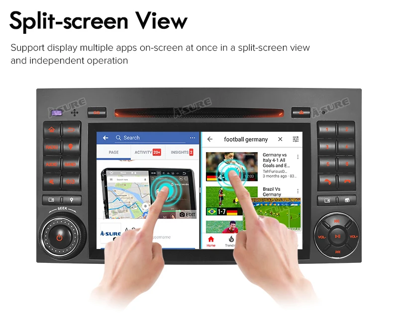 Cheap A-Sure 2 Din 8 Core 4G Android 9.0 Auto Radio GPS DVD Player Navigation For Mercedes-Benz A/B Sprinter Vito Viano VW Crafte 15