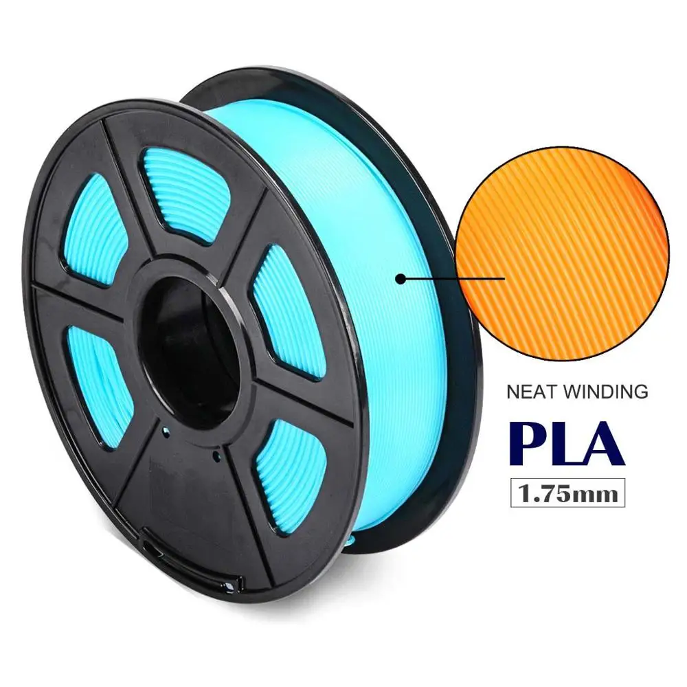 Orderly PLA-Cyan SUNLU нить PLA 1,75 мм 1 кг для намотки волокон 3d принтер точность размеров+/-0,02 мм - Цвет: Orderly PLA-Cyan