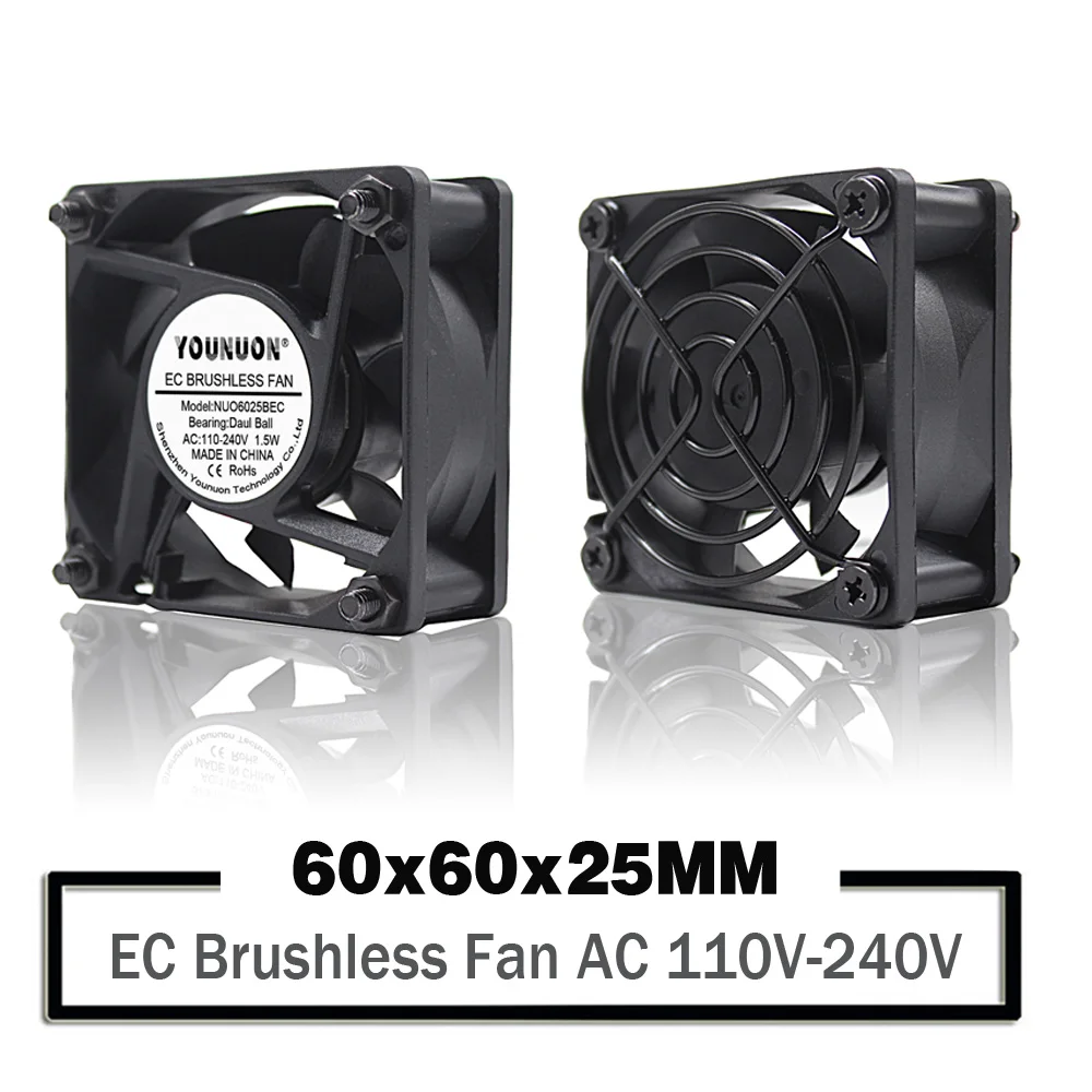 Ventilador Axial 110v sem Escova Ventilador Axial para Indústria de 60 mm 6cm 60x60x25 mm ac 115v 120v 220v 240v 6025 v Peça