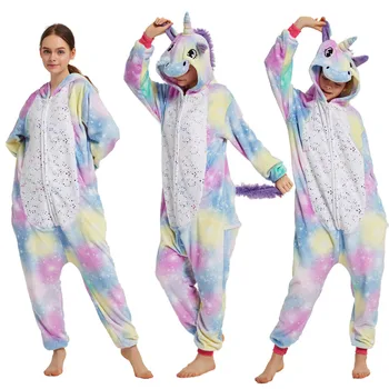 

Winter Newfull Flannel Hooded Onesis for Women Polyester Light Color Unicorn Series Sleep Onesies Animal Full Polyester