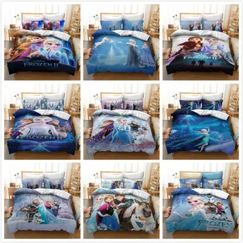 

Disney 3D Printed Bedding Set Frozen Elsa Anna Rapunzel Princess Girls Single Bedlinen Duvet Cover Pillowcases for girl gift