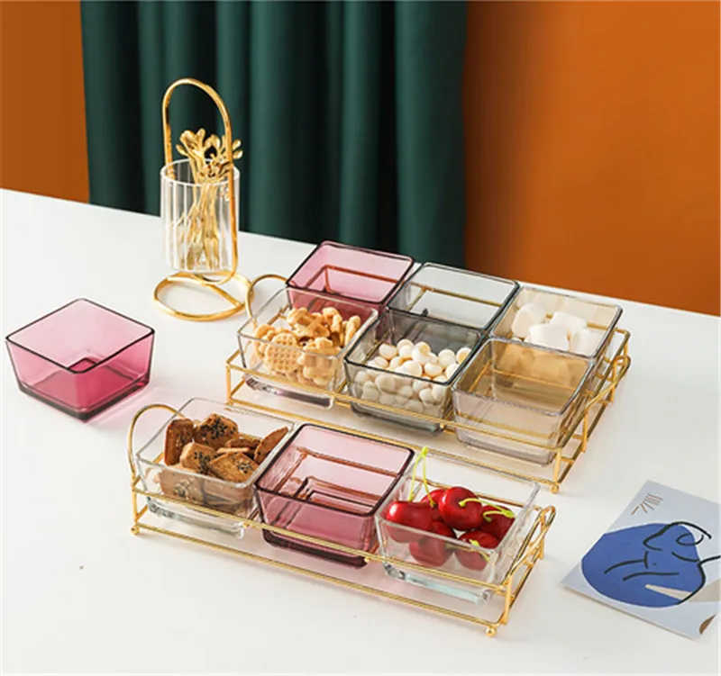 Rose - Assiette de fruits secs en forme de fraise, boîte à bonbons avec