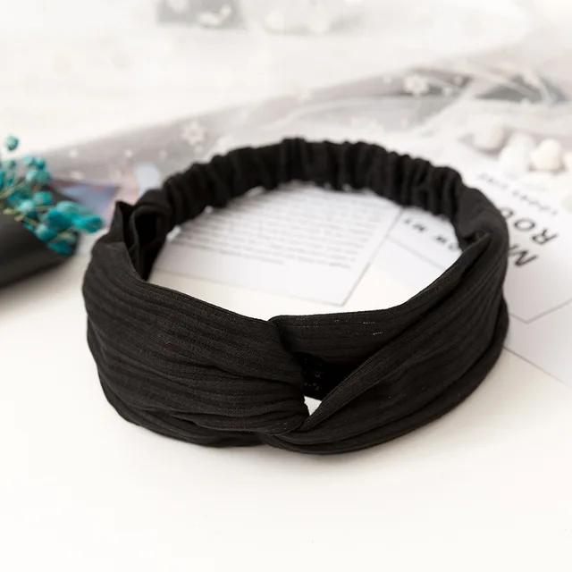 Women Cross Solid color Hair Bands Girls Print Flower Headbands Fashion Turban Make up Hair Accessories FD127 ZZFD7