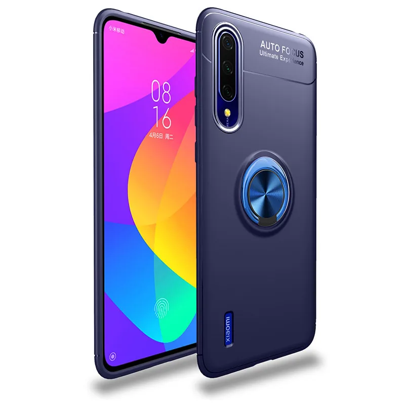 Для Xiaomi mi cc9 чехол цветной металлический кольцевой магнитный держатель мягкий, роскошный, из ТПУ чехол подходит для Xiao mi cc9 mi CC9 Матовый ультратонкий чехол