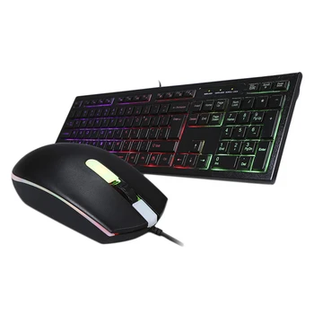 

Professional Gaming Keyboard and Mouse Set Rainbow Backlight Usb Ergonomic Mouse for PC Laptop Gamer Game Mouse and Keyboard Kit