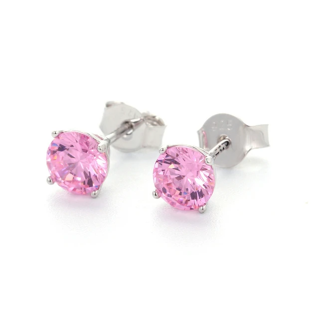 IOGOU 4 artigli taglio rotondo 12 mesi orecchini Birthstone ...