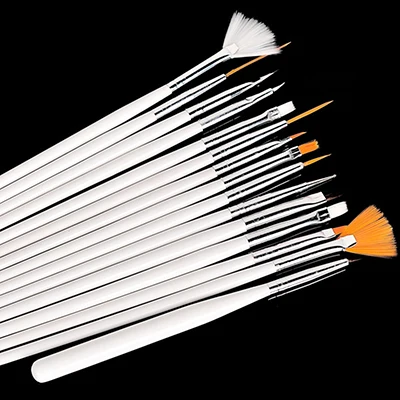 15 pcs Brushes for nails brushes for manicure Dotting Painting Drawing Pen Nail Art Brush Gel Polish Brushes Tools Nail Art Pen - Цвет: White
