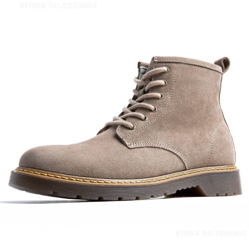 Khaki Xiaomi Mijia/мужские ботинки; Ботинки martin; Мужская обувь; замшевая кожаная мужская теплая обувь; Зимние ботильоны в британском стиле; Осенняя мужская обувь - Цвет: Khaki