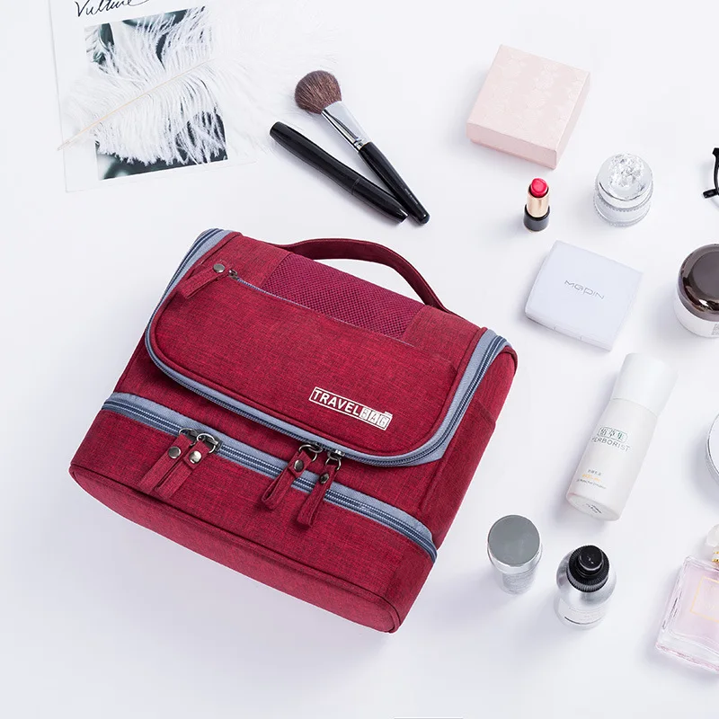 Двухслойная косметичка, цифровая сумка на молнии, держатель для макияжа, чехол, сумки для макияжа, органайзер для хранения, для туалета, для путешествий, для мужчин и женщин