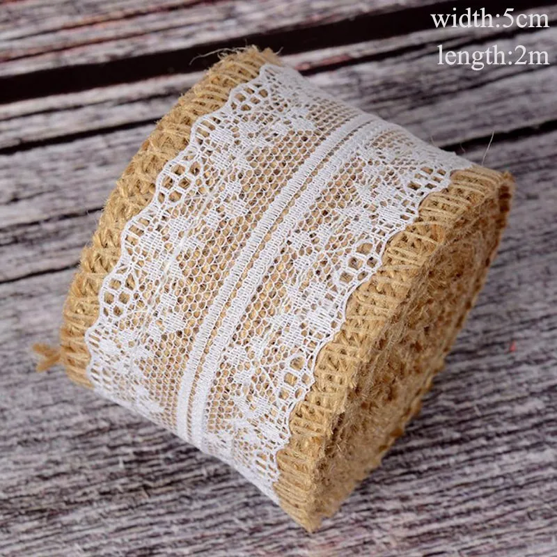 Taoup 10 шт. ретро DIY Sackcloth Винтаж деревенский Свадебные мероприятия партия поддерживает поставки джутовые мешковины Цветы Роза потертый - Цвет: 2m Jute 10