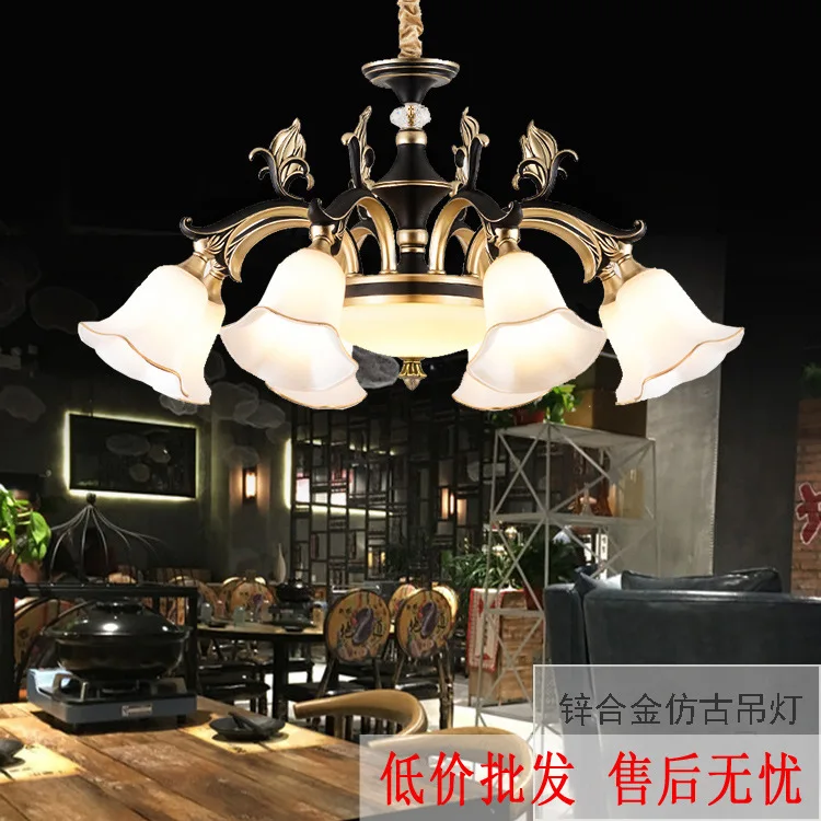 

Wholesale Exquisite European Style Chandelier Black Rubbed Bronze Zinc Alloy Living Room Lamp Bedroom Lamp down Restaurant Dinin