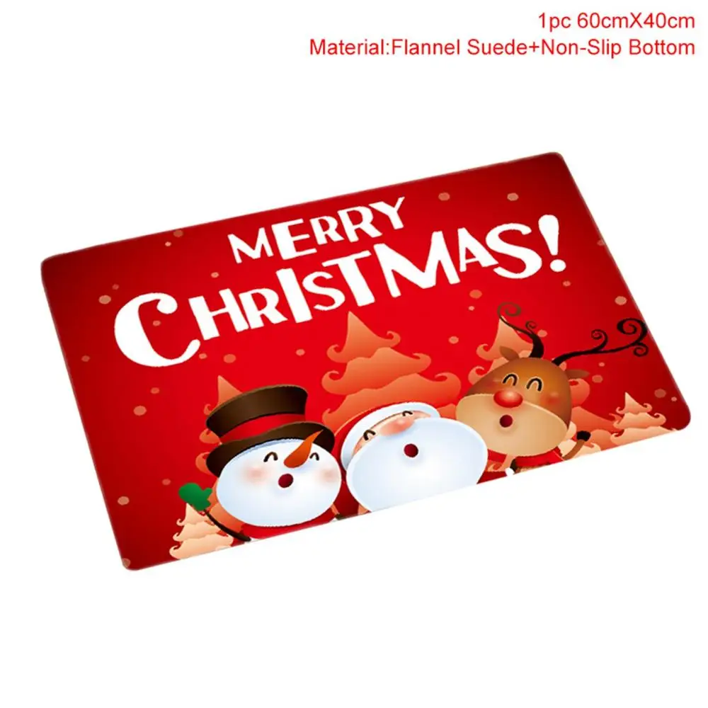 flannel mat 09 Рождественская занавеска для душа Санта Клаус фланелевый коврик рождественские украшения для дома ванная комната ковры рождественские украшения год - Цвет: flannel mat 09
