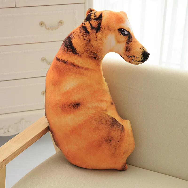 50cm cute simulation dog plush toy 3D print stuffed animal dog plush pillow filled cartoon cushion children's doll home decorati