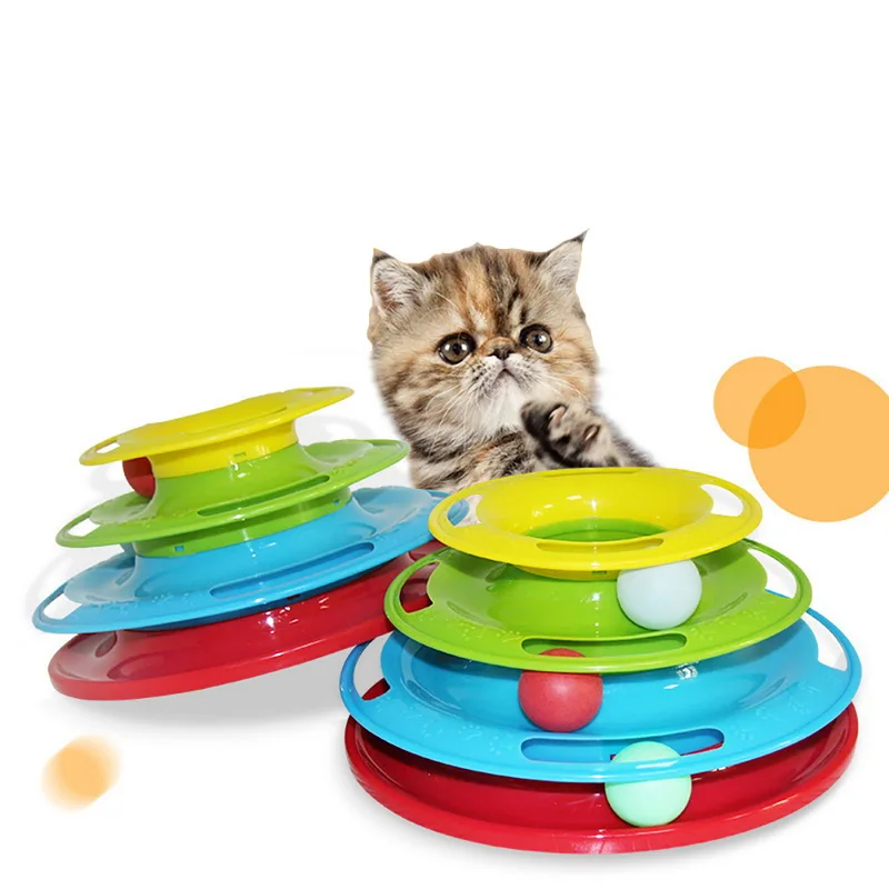 Интерактивные игрушки для домашних кошек, мячи для кошек, 4 слоя, сумасшедшая дорожка, игровой мяч, игрушка для IQ Traning, забавные игрушки для домашних животных, игрушки для кошек