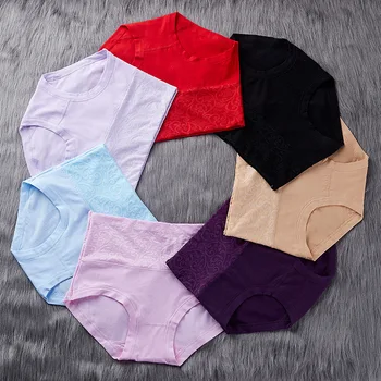 

Women Postpartum Belly In High Waist Panties Sexy Embroidery Ladies Briefs Pure Cotton Good Elasticity Lingerie Underwear