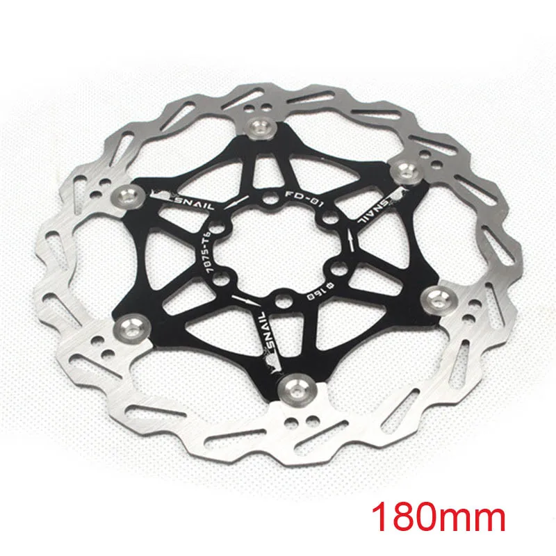 black 180mm Велосипедный Дисковый Тормоз MTB DH тормозной поплавок плавающие дисковые роторы 160 мм/180 мм/203 мм гидрические тормозные колодки поплавок роторы запчасти для велосипеда - Цвет: black 180mm