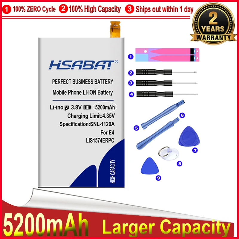 Оригинальный аккумулятор HSABAT LIS1574ERPC 5200 мАч для Sony Xperia E4 E4G E2003 E2033 E2105 E2104 E2115 |