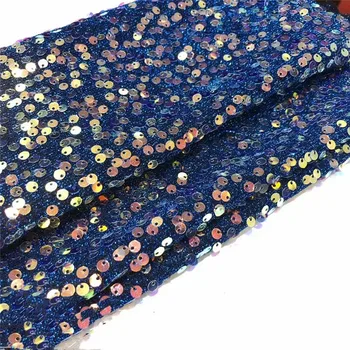 

Fashions African Sequins Lace Fabric High Quaity 3d Sequins Fabric Embroidery Tulle Lace Fabric For African Lace fabric FJYU103