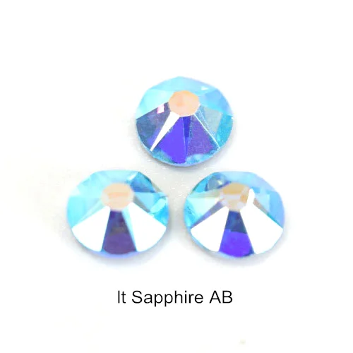 lt-sapphire AB Высококачественные хрустальные стеклянные стразы для ногтей, стеклянные стразы с плоской задней поверхностью, много цветов, не Горячие Стразы 2088, 16 граней для дизайна ногтей E6666 - Цвет: lt-sapphire AB