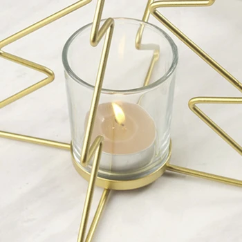 

3pcs Christmas Tree Candle Holder Iron Candlestick Stand Tealight Candlelight 449C