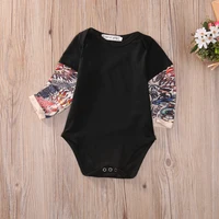 Baby Bodysuit Boys Girls Tattoo Printed Patchwork Jumpsuit Newborn Costume Casual Outfits Toddler Infant Kids Clothes Bodysuits 3