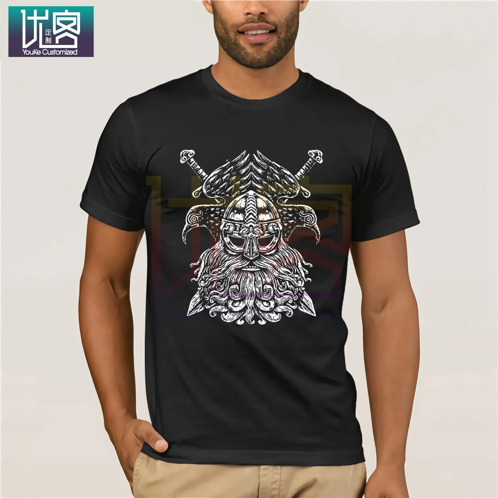 Odhin Vi T-shirt Valhalla Norse Vikings Odin Thor German God Vintage Crew Neck for Men Tops Tees O Cotton | Мужская одежда
