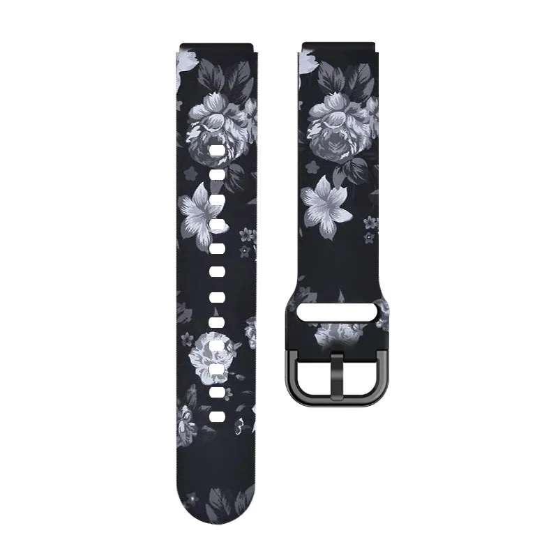 18mm silicone watchbands For Garmin vivoactive 4S bracelet smart sport strap cute Cartoon flower soft Watchstrap Leopard 20mm 22