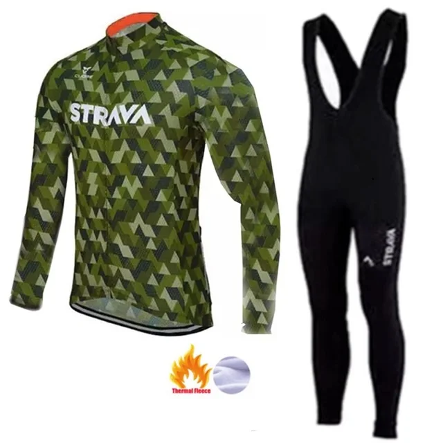 strava Зимняя Теплая Флисовая MTB велосипедная одежда Maillot Ropa Ciclismo Hombre велосипедная одежда 9D силиконовый слюнявчик go pro велосипедная одежда - Цвет: C6