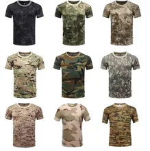 

HBZ Outdoor Sports Men T-Shirts M-3XL Military Army Camo Outdoor Hiking T Shirt Camouflage Quick Dry O Neck Short Sleeve Tops