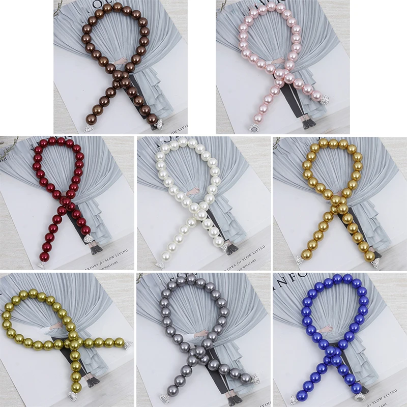Simple Modern Buckle Holder Pearl Beads Window Strap Magnetic Curtain Tieback AU