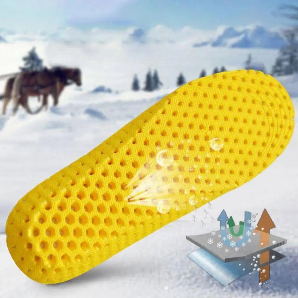 Keep Warm Heated Cashmere Thermal Insoles Thicken Soft Breathable Winter Sport Shoes Insert For Man Woman Boots Pad Sole