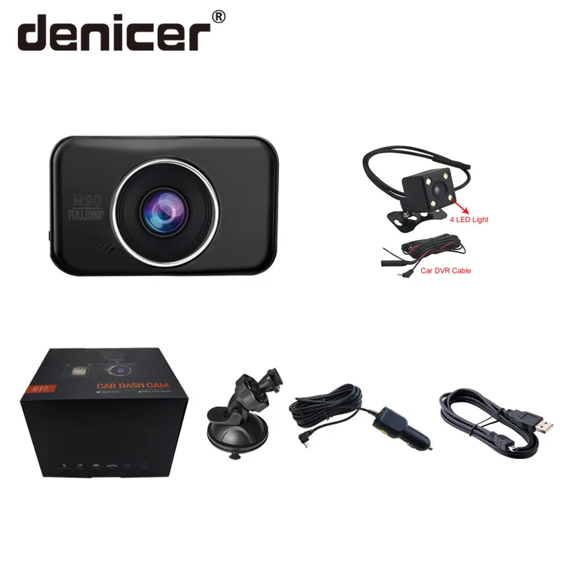Denicer, Автомобильный видеорегистратор, видеорегистратор, двойной объектив, камера заднего вида, 3,0 дюймов, сенсорный экран, Автомобильный видеорегистратор, регистратор, видеорегистратор, камера для автомобиля - Название цвета: M90D