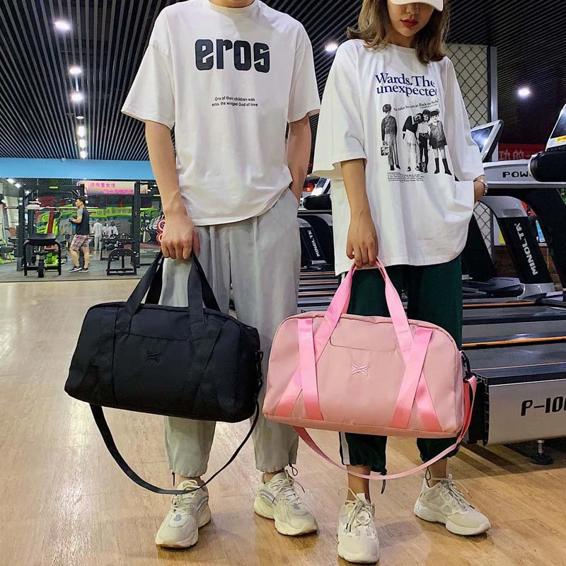 

Fashion Pink Waterproof Travel Sport Gym Bag Fitness Training Dry Wet Yoga Handbag Big Capacity Outdoor Leisure Trip Luggage Bag